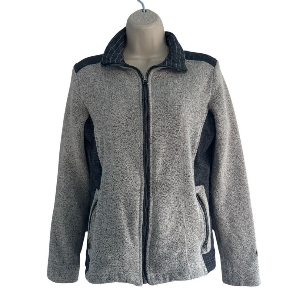 Kuhl Women's Sz Small Beige Gray Full Zip Jacket Pockets Heart Logo